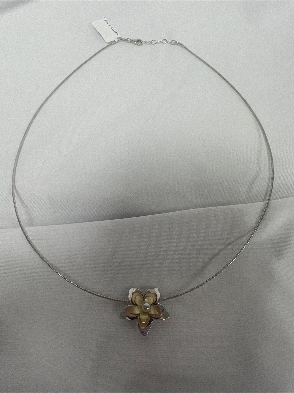 Sterling Silver Pendant Necklace - Gold, Rose, Sliver in 16-18” Sterling omega